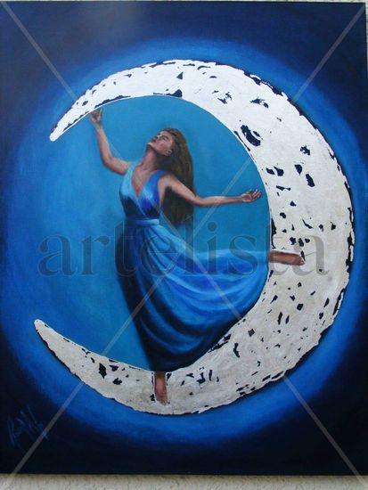 LUZ DE LUNA Mixed media Canvas Figure Painting