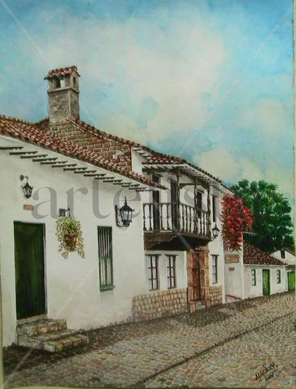 Balcones de Villa de Leyva Watercolour Paper Landscaping