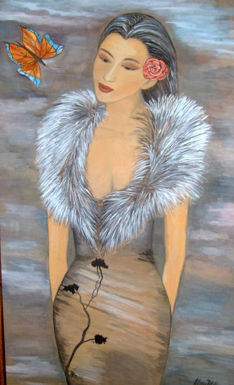 Sensual Acrylic Panel Figure Painting