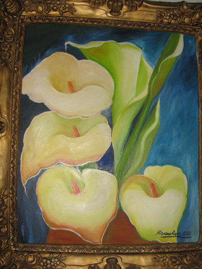 CALAS DE MAMA. Oil Canvas Floral Painting