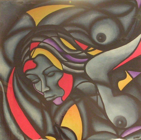 Estudio de Mujeres Enamoradas V Oil Canvas Nude Paintings