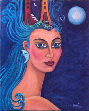 DIOSA DE LA LUNA Oil Canvas Figure Painting