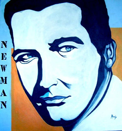 P. NEWMAN Acrylic Panel Portrait