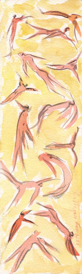 Danzarines del viento, (Wind Dancers) Watercolour Paper Nude Paintings