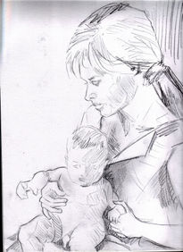 Boceto madre e hijo