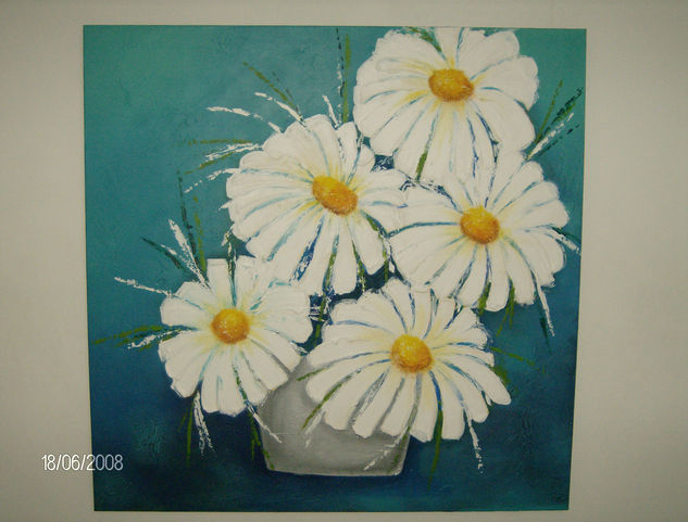 Margaritas Acrylic Canvas Floral Painting