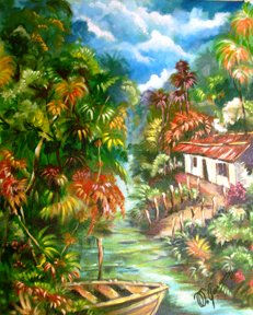 amanecer de colores Acrylic Canvas Landscaping