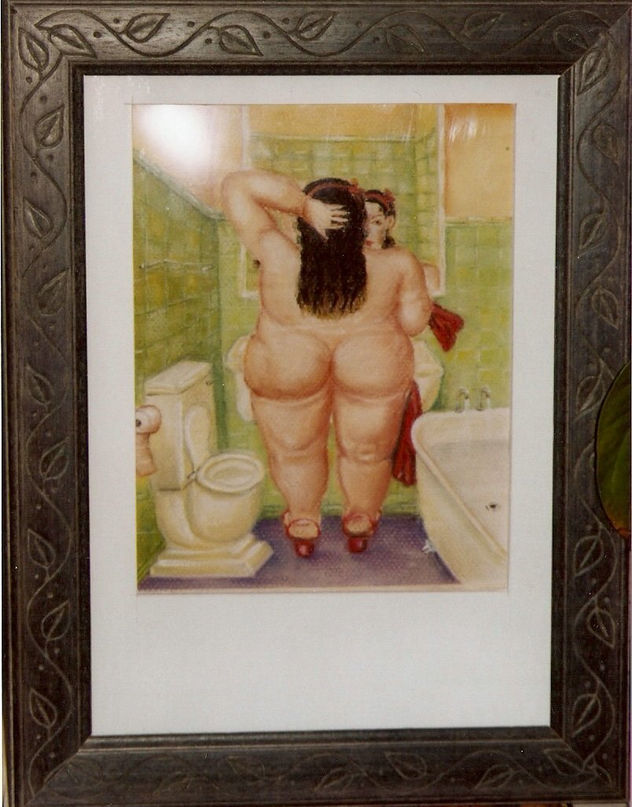 gorda en baño