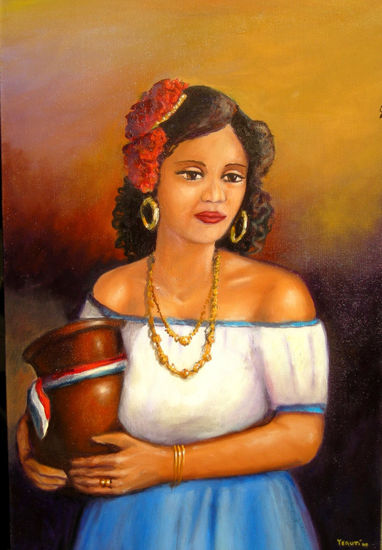 Mujer Paraguaya Oil Canvas Figure Painting