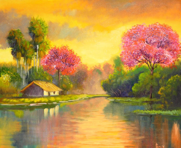 Recódo dorado Oil Canvas Landscaping