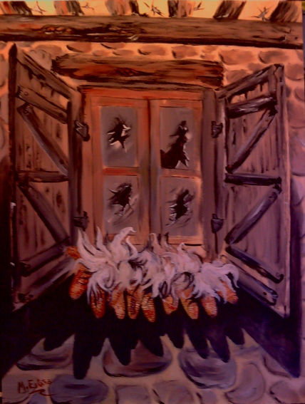 Ventana con mazorcas