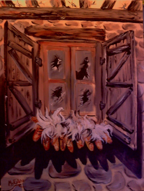 Ventana con mazorcas