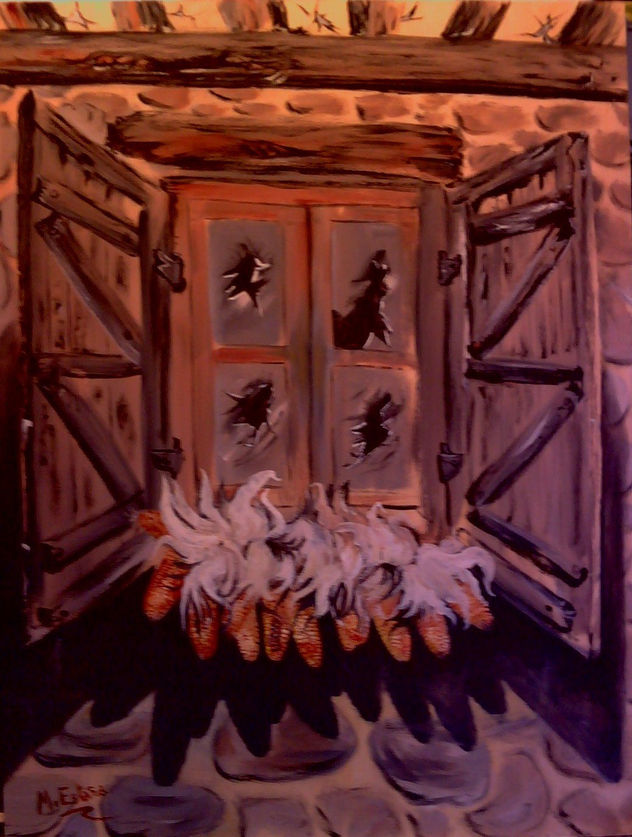 Ventana con mazorcas