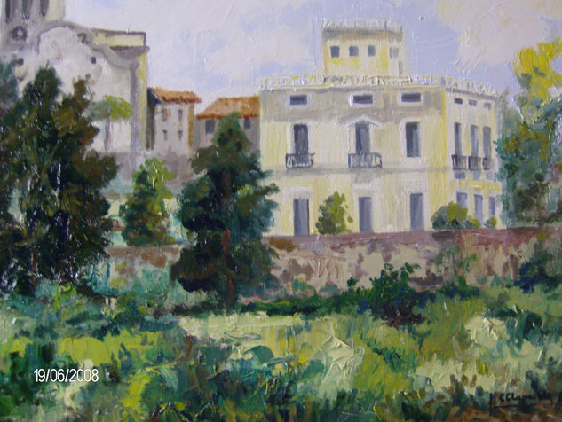 Casa rural en el Gironés Oil Canvas Landscaping