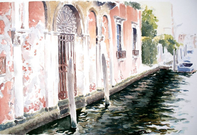 Venecia Acuarela Papel Paisaje