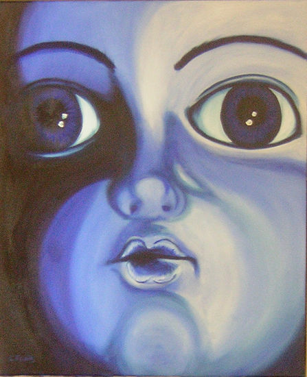 Azul Oil Canvas Figure Painting