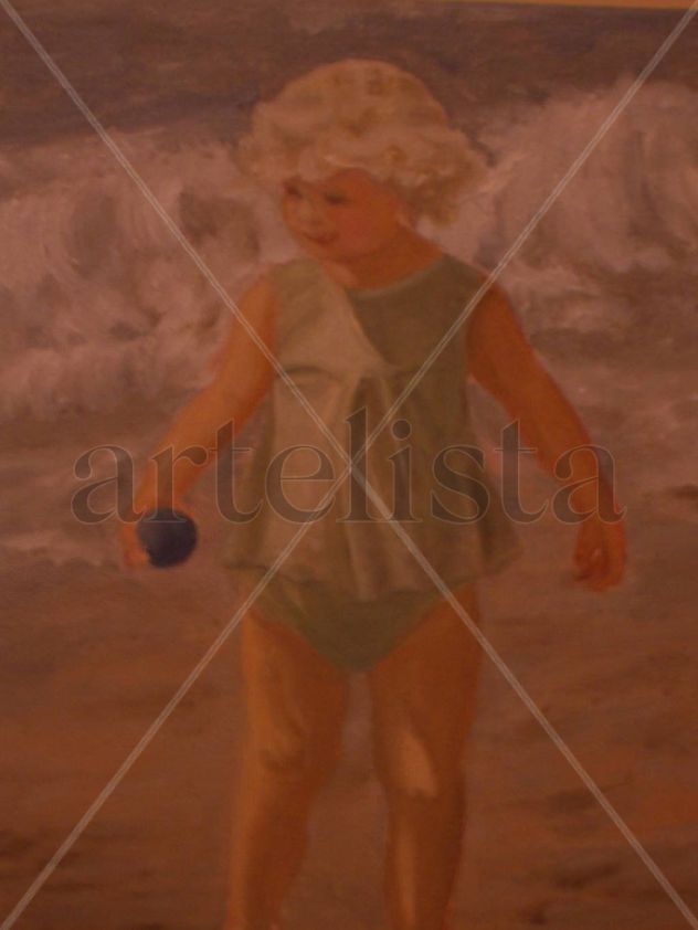 Detalle de niña en la playa