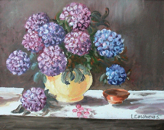 Hortensia Oil Canvas Floral Painting