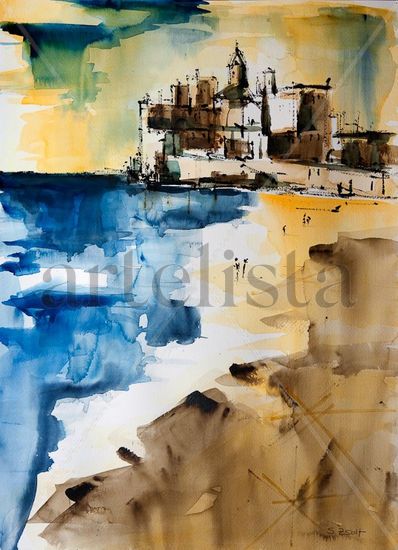 Sitges Watercolour Paper Marine Painting