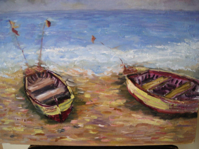 botes en la orilla