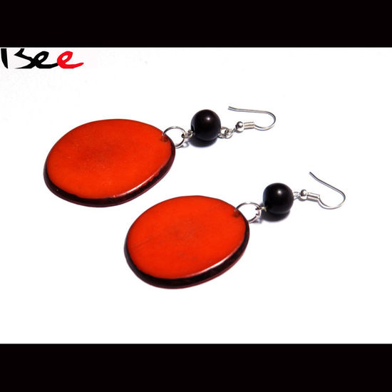 Pendientes tagua naranja 