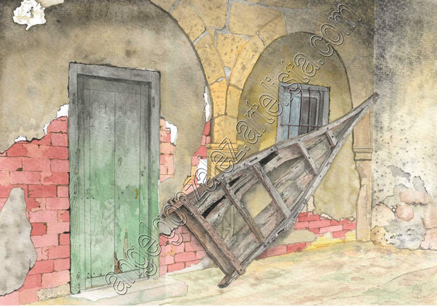 El carro en la puerta