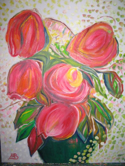 JARRON FLORES 1 Oil Canvas Floral Painting