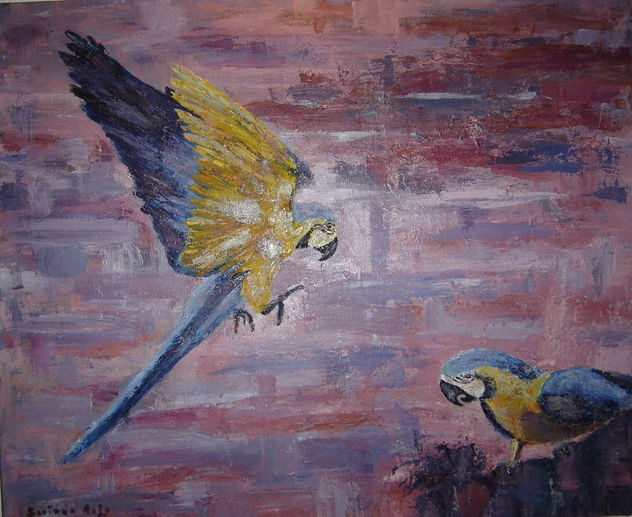 PARROTS EN AZUL