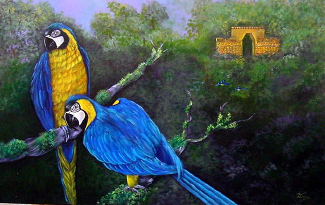 Guardianes del Pasado Acrylic Canvas Landscaping