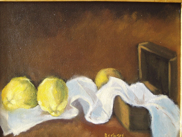 caja y membrillos Oil Panel Still Life Paintings