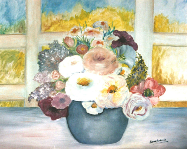 Primavera Oil Textile Floral Painting