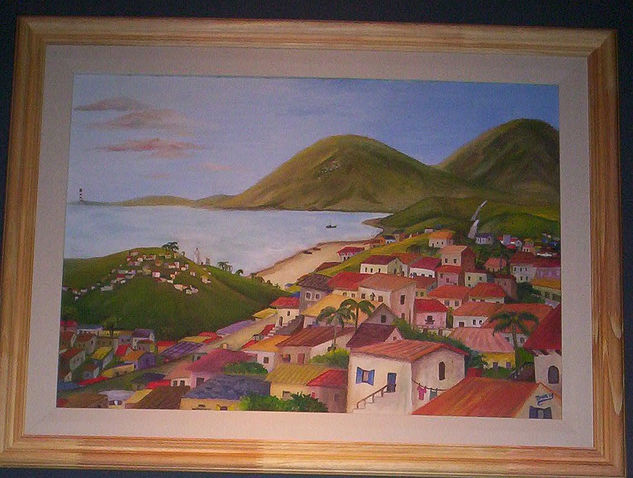 las casitas 1 Oil Canvas Landscaping