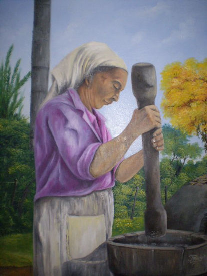 Mujer Paraguaya - Pintura al Oleo (Autor: Carlos Pürzel) Oil Canvas Landscaping