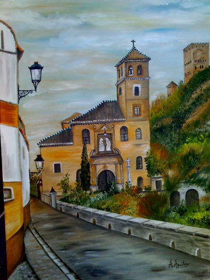 Iglesia de San Pedro Óleo Lienzo Paisaje