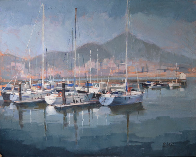 Embarcadero Oil Canvas Marine Painting