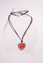 Collar Corazon total rojo+ grps.+ cordon triple rojo/doble negro