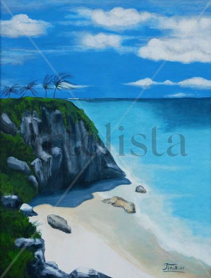 Risco en la península de Yucatán Acrylic Canvas Landscaping