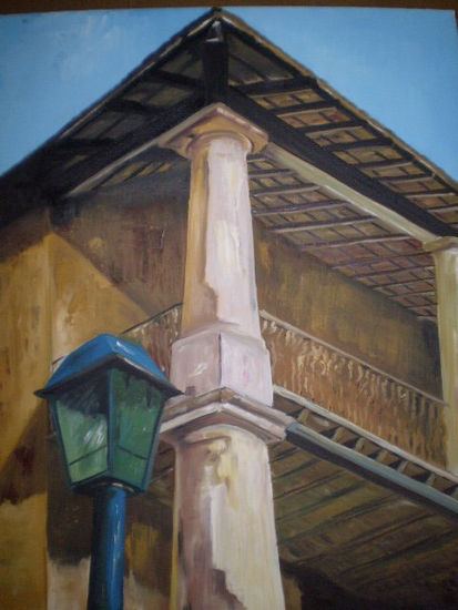 Casa Carlos A. Lopez - Pintura al Oleo (Autor: Carlos Pürzel) Oil Canvas Landscaping