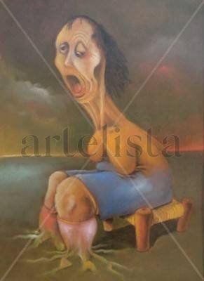 IMPOTENCIA Pastel Card Figure Painting