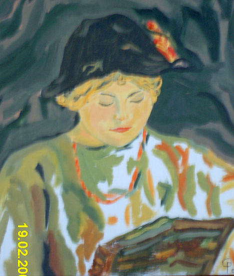 Leyendo Oil Canvas Figure Painting