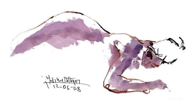 una mas que mas Watercolour Paper Nude Paintings