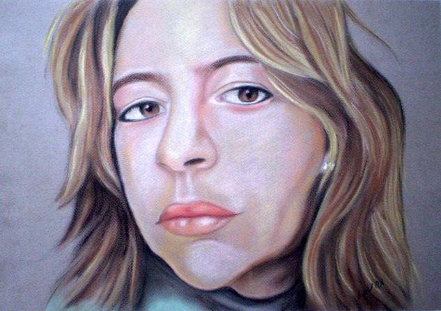 Tristeza Pastel Papel Retrato