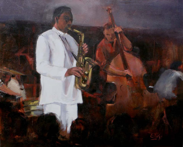 Jazz Oil Canvas Figure Painting