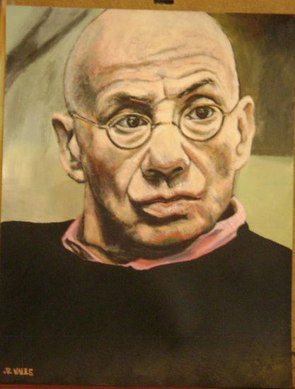 James Ellroy. Acrylic Paper Portrait