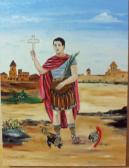 Santo Expedito Oil Textile Portrait