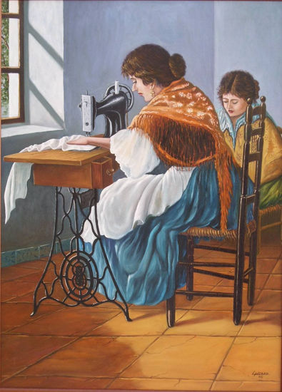 COSIENDO A MAQUINA Cerámica Figurativa