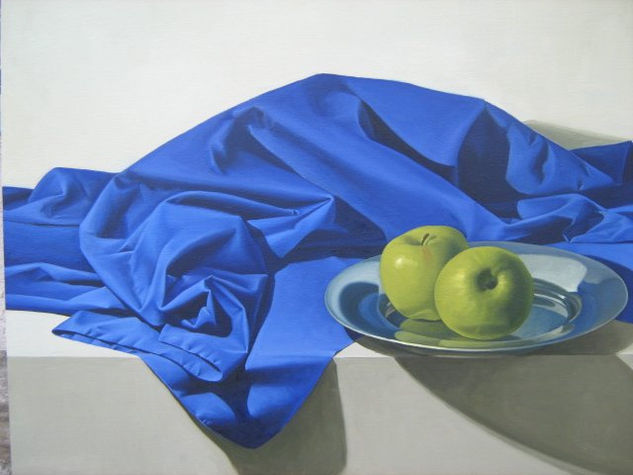 composicion con paño azul Oil Canvas Still Life Paintings