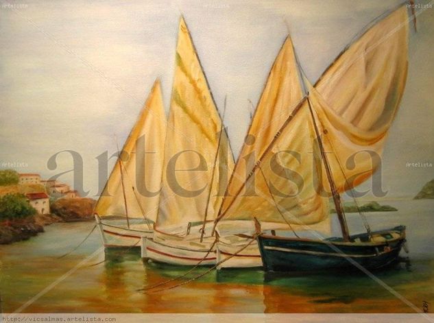 barques al port Oil Canvas Marine Painting