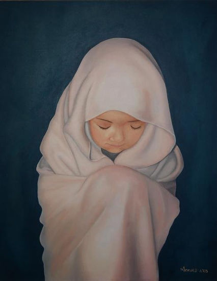 Virgen Pequeña Oil Canvas Portrait