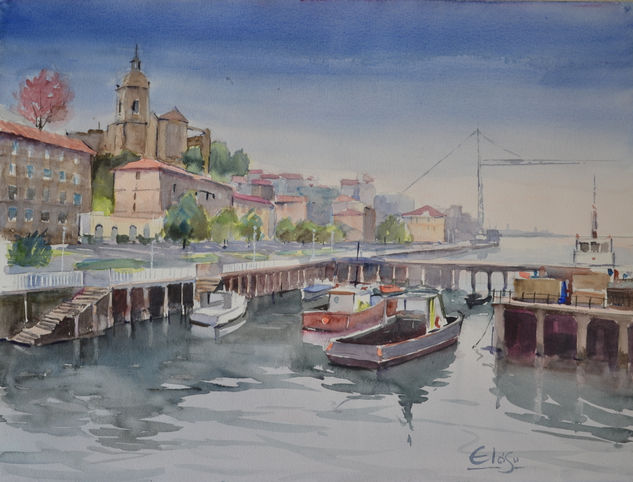 Portugalete Watercolour Paper Marine Painting